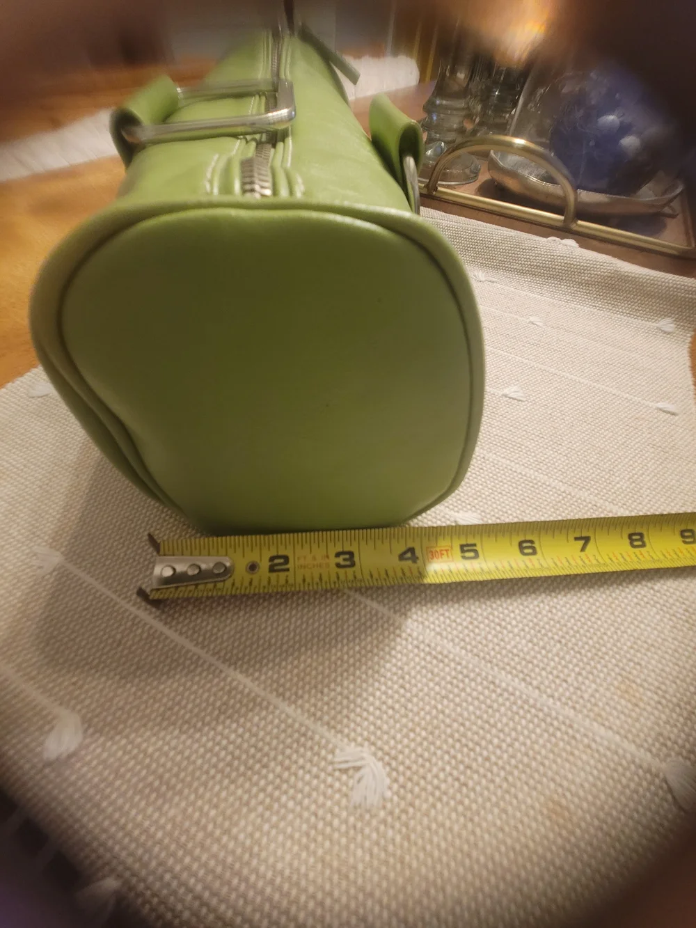 Vintage ALDO Lime Green Barrel Clutch Bag